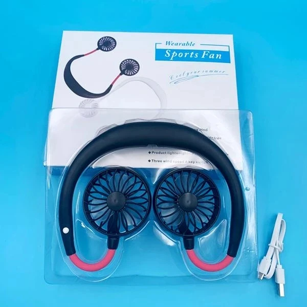 Portable Hanging Neck Sports Fan - Mini USB Portable Neckband With Rechargeable Battery Small Air Cooler Conditioner - 5econds.co