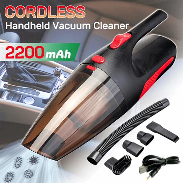 120W Car Vacuum Cleaner - Portable Handheld Cordless/Car Plug 12V 5000PA Super Suction Wet/Dry for Car Home - 5econds.co