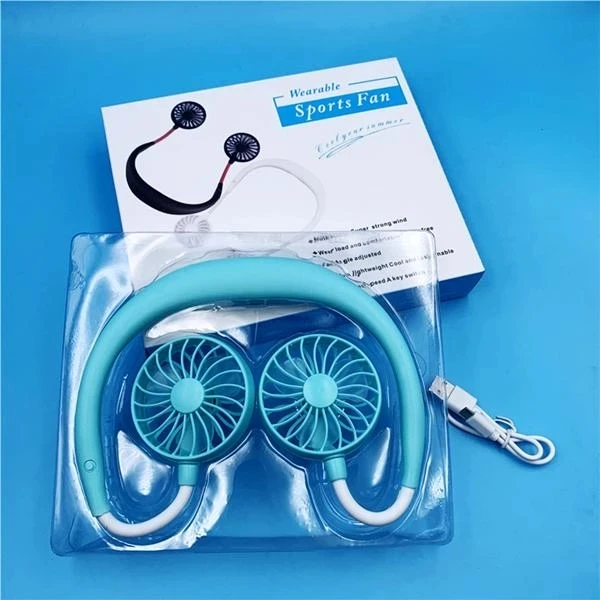 Portable Hanging Neck Sports Fan - Mini USB Portable Neckband With Rechargeable Battery Small Air Cooler Conditioner - 5econds.co