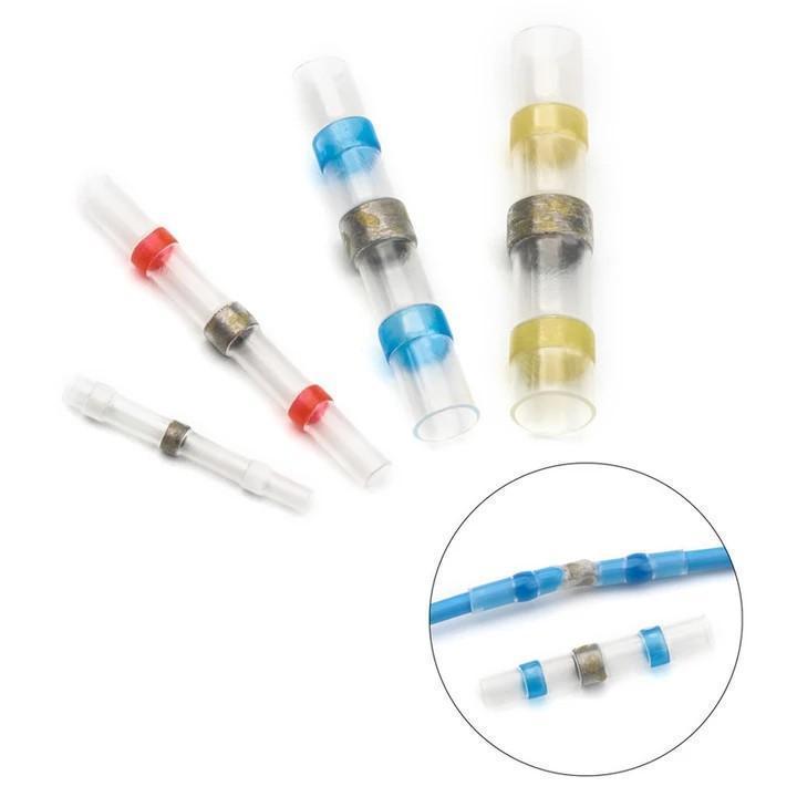 Waterproof Solder Wire Connectors - 50PCS - Heat Shrink Soldering Sleeve Terminals Insulated Waterproof Butt Wire Connectors Electrical Wire Soldered Terminals - 5econds.co