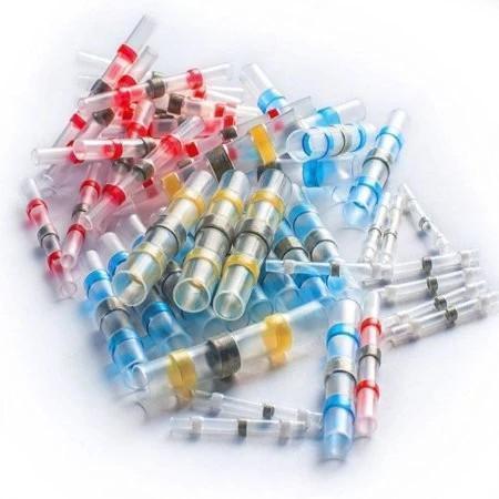 Waterproof Solder Wire Connectors - 50PCS - Heat Shrink Soldering Sleeve Terminals Insulated Waterproof Butt Wire Connectors Electrical Wire Soldered Terminals - 5econds.co