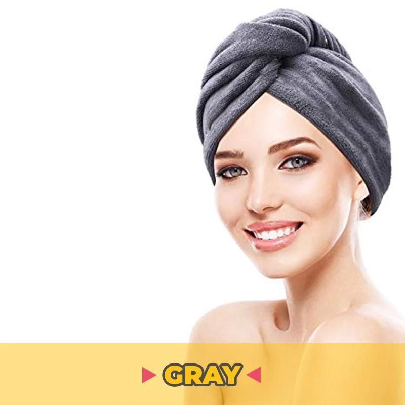 Rapid Hair Drying Microfiber Towel For Curly & All Hair Super Absorbent towel wrap with button - 5econds.co