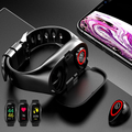 2 In 1 Smart Watch with Bluetooth Earphone - AI Heart Rate Monitor Smart Wristband Long Time Standby Sport Watch