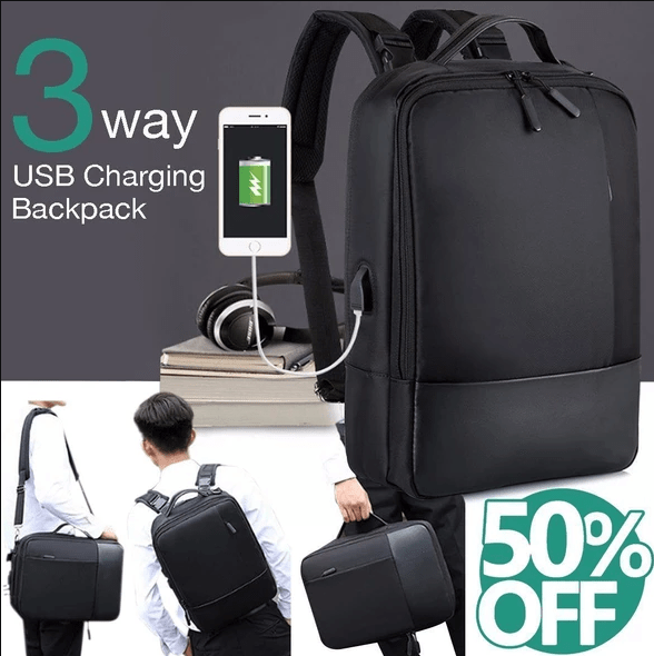 Premium Anti-theft Laptop Backpack with USB Port [2020 version] - 5econds.co