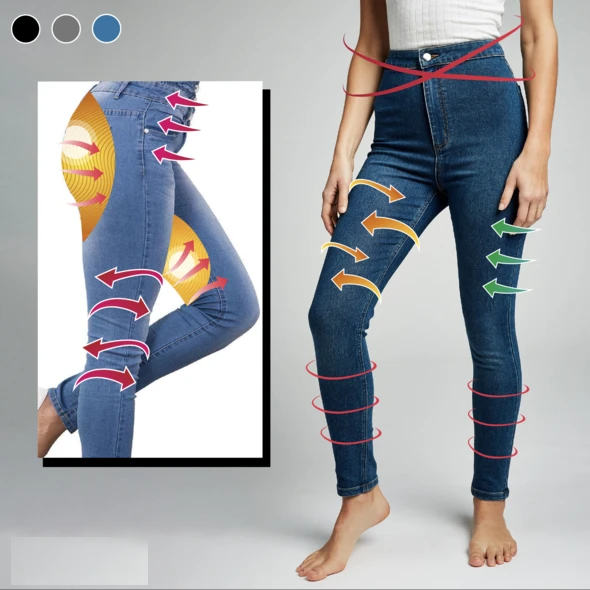 Pro-Shape Perfect Fit Jeans Leggings - Women Thin Leggings with Pocket High Waist Slim Fit Denim Pants Trousers - 5econds.co