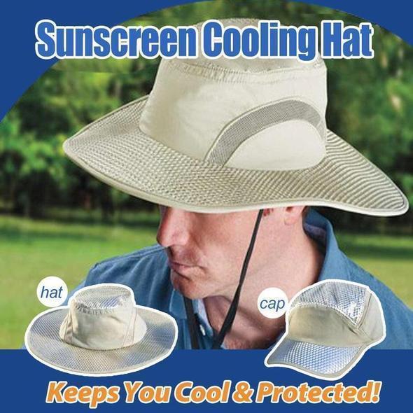Sunstroke Prevented Cooling Hat - Hot Summer Wide Brim Sun Hat UV Protection Arctic Cap Hat Ice Cap Sunscreen Hydro Bucket Hat