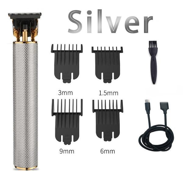 Cordless Close Cutting T-Blade Clipper - USB Rechargeable T9 Baldheaded Hair Trimmer Electric Shaver 0mm Men Barber Cutting Machine - 5econds.co
