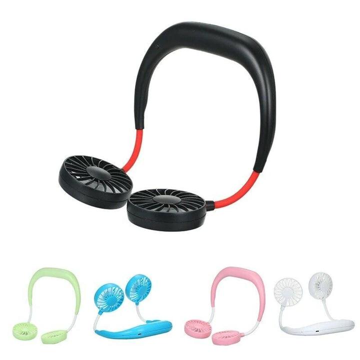 Portable Hanging Neck Sports Fan - Mini USB Portable Neckband With Rechargeable Battery Small Air Cooler Conditioner - 5econds.co