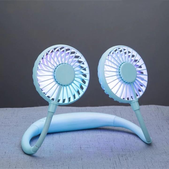 Portable Hanging Neck Sports Fan - Mini USB Portable Neckband With Rechargeable Battery Small Air Cooler Conditioner - 5econds.co