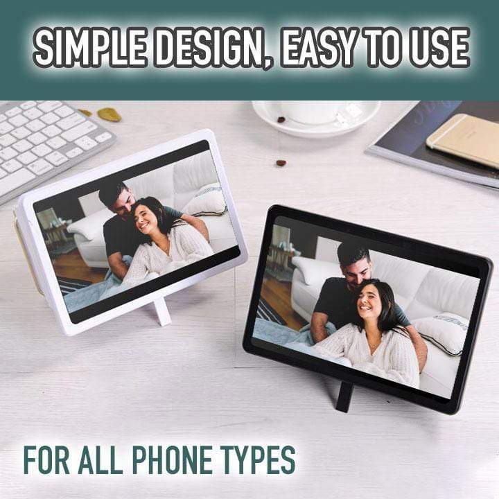 3D Portable Universal Screen Magnifier - Cell Phone Screen Magnifier 3D HD Movie Video Amplifier With Foldable Holder Stand High-quality Video Amplifier - 5econds.co
