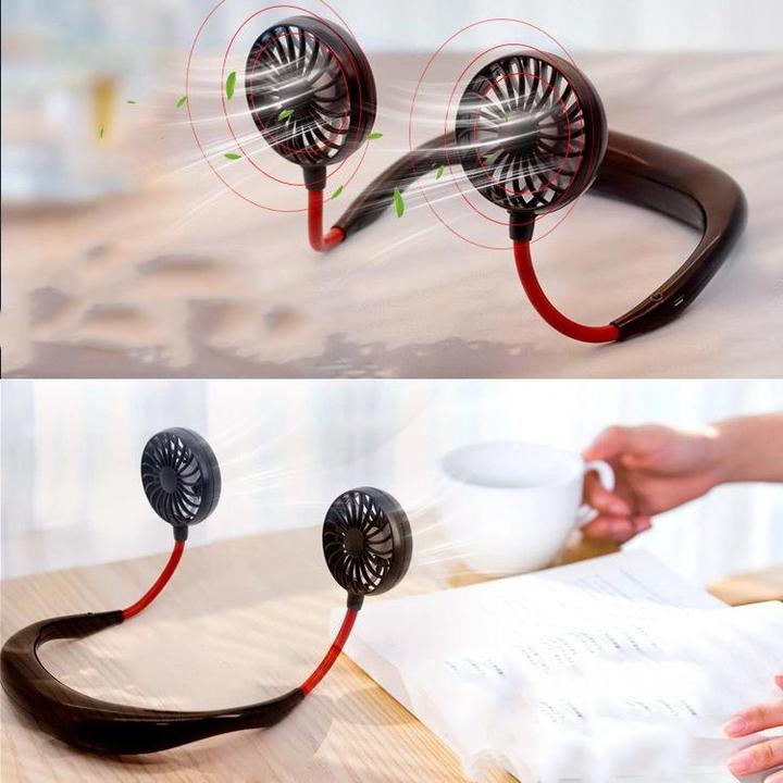 Portable Hanging Neck Sports Fan - Mini USB Portable Neckband With Rechargeable Battery Small Air Cooler Conditioner - 5econds.co