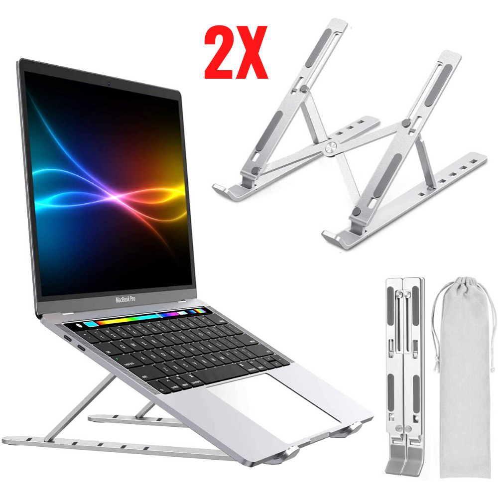 Ergonomic Laptop Stand - Adjustable Foldable Premium Aluminium Stand for upto 17 Inch Laptop - 5econds.co