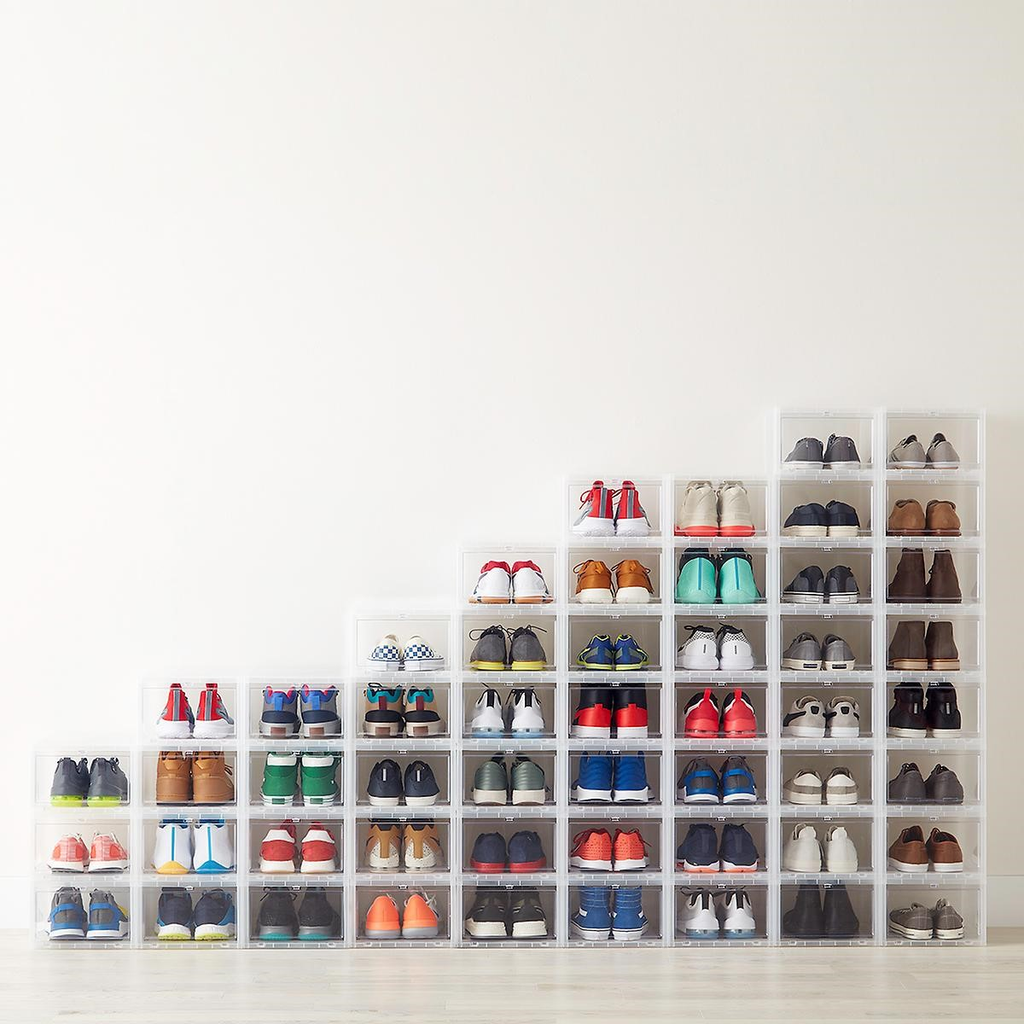 60% OFF - Storage Box & Shoe Box - Transparent shoe box dustproof storage box can be superimposed combination shoe cabinet Clamshell shoe organizer - 5econds.co