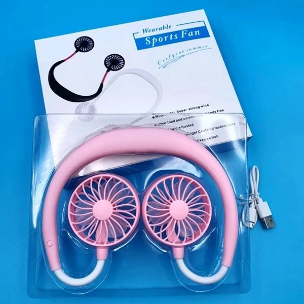 Portable Hanging Neck Sports Fan - Mini USB Portable Neckband With Rechargeable Battery Small Air Cooler Conditioner - 5econds.co