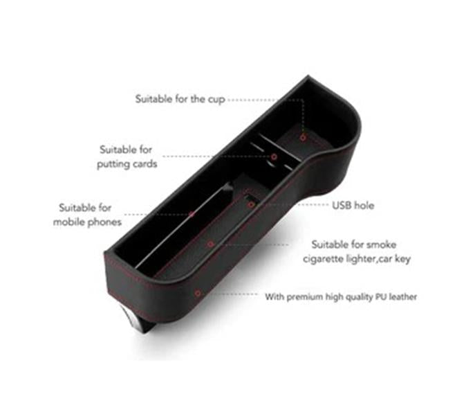 Multifunctional Car Seat Organizer - Storage Box Car Organizer Seat Gap PU Case Pocket Car Seat Side Slit for Wallet Phone Coins Cigarette Keys Cards For Universal - 5econds.co