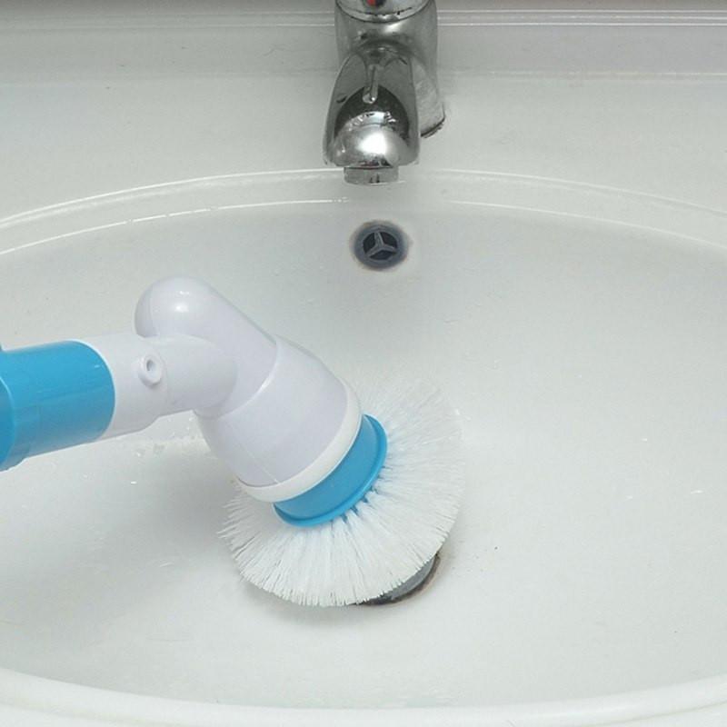 ELECTRIC POWER CLEANING SCRUBBER WITH EXTENSION HANDLE - Turbo Scrub Cleaning Brush Cordless Chargeable Bathroom Cleaner with Extension Handle Adaptive Brush Tub - 5econds.co