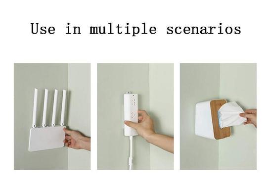Punch-Free Wall Hanging Patch Panel Holder - Wall-Mounted Sticker Plug Fixer Home Self-Adhesive Socket Cable Wire Organizer - 5econds.co