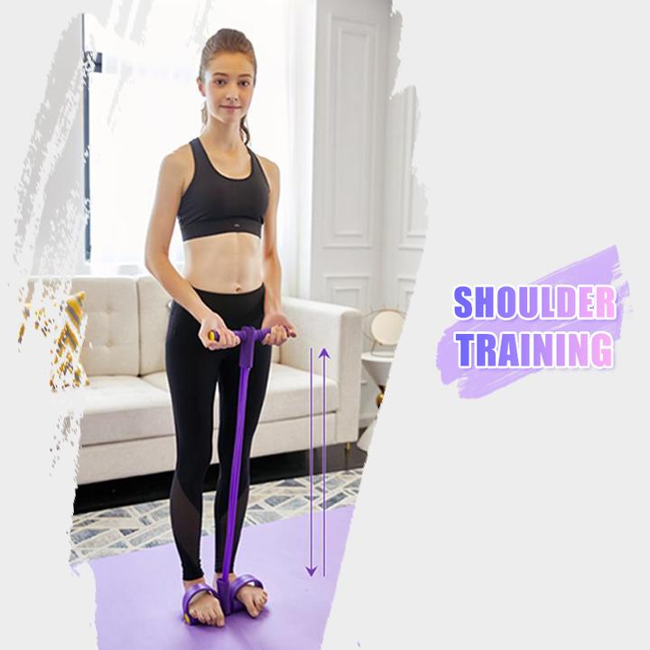 Fit™: 4-Tube Pedal Fitness Rope for Woman & Men - Fitness Gum 4 Tube Resistance Bands Latex Pedal Exerciser Sit-up Pull Rope Expander Elastic Bands Yoga equipment Pilates Workout - 5econds.co