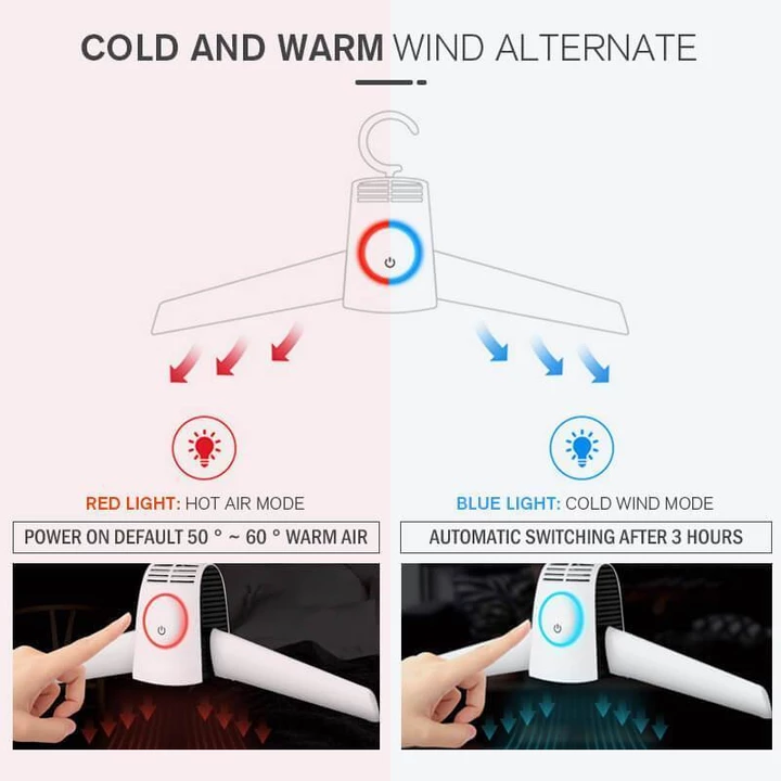 Electric Clothes Drying Rack (NEW YEAR 2020 Promotion-50% OFF & Free Shipping) - Portable Clothes Hangers Electric Laundry Dryer Smart Shoes Dryer Rack Coat Hanger For Winter Home Travel Rod Rack Hangers - 5econds.co