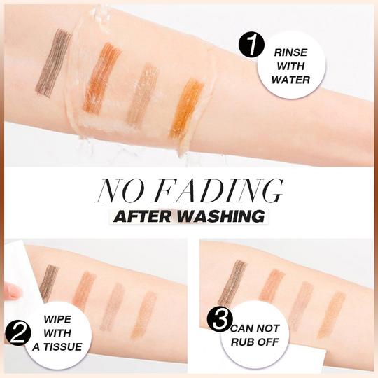 4 Points Eyebrow Pen - 5 Colors Waterproof Natural Dark Brown Fork Tip Tattoo Pencil Cosmetic Long Lasting - 5econds.co