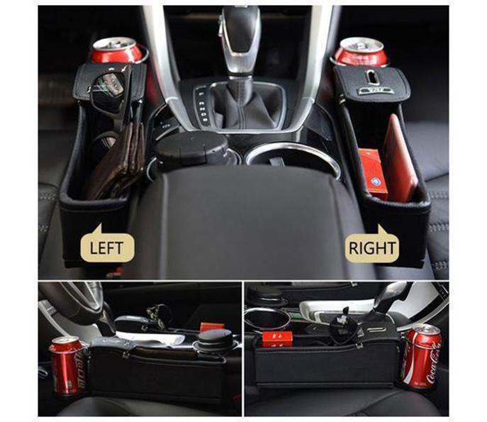 Multifunctional Car Seat Organizer - Storage Box Car Organizer Seat Gap PU Case Pocket Car Seat Side Slit for Wallet Phone Coins Cigarette Keys Cards For Universal - 5econds.co