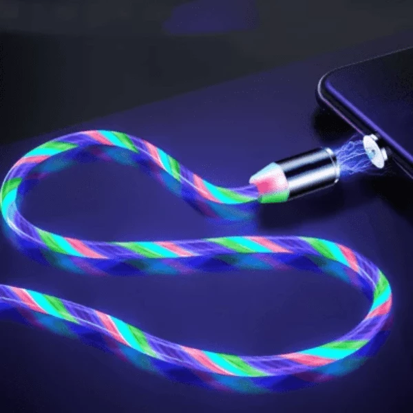 LIT™ - LED Magnetic Charging Cable for iPhone & Android USB Type C Cable Magnetic Cable LED Lighting fast Charging USB Micro Charger Cable Wire Huawei Samsung - 5econds.co