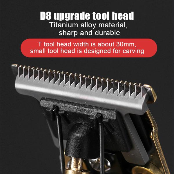 Cordless Close Cutting T-Blade Clipper - USB Rechargeable T9 Baldheaded Hair Trimmer Electric Shaver 0mm Men Barber Cutting Machine - 5econds.co