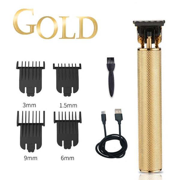Cordless Close Cutting T-Blade Clipper - USB Rechargeable T9 Baldheaded Hair Trimmer Electric Shaver 0mm Men Barber Cutting Machine - 5econds.co