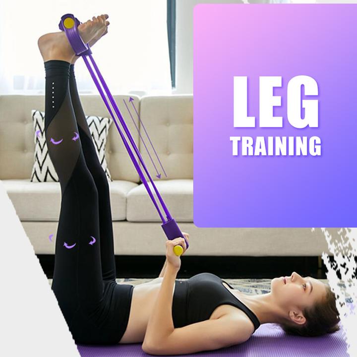 Fit™: 4-Tube Pedal Fitness Rope for Woman & Men - Fitness Gum 4 Tube Resistance Bands Latex Pedal Exerciser Sit-up Pull Rope Expander Elastic Bands Yoga equipment Pilates Workout - 5econds.co