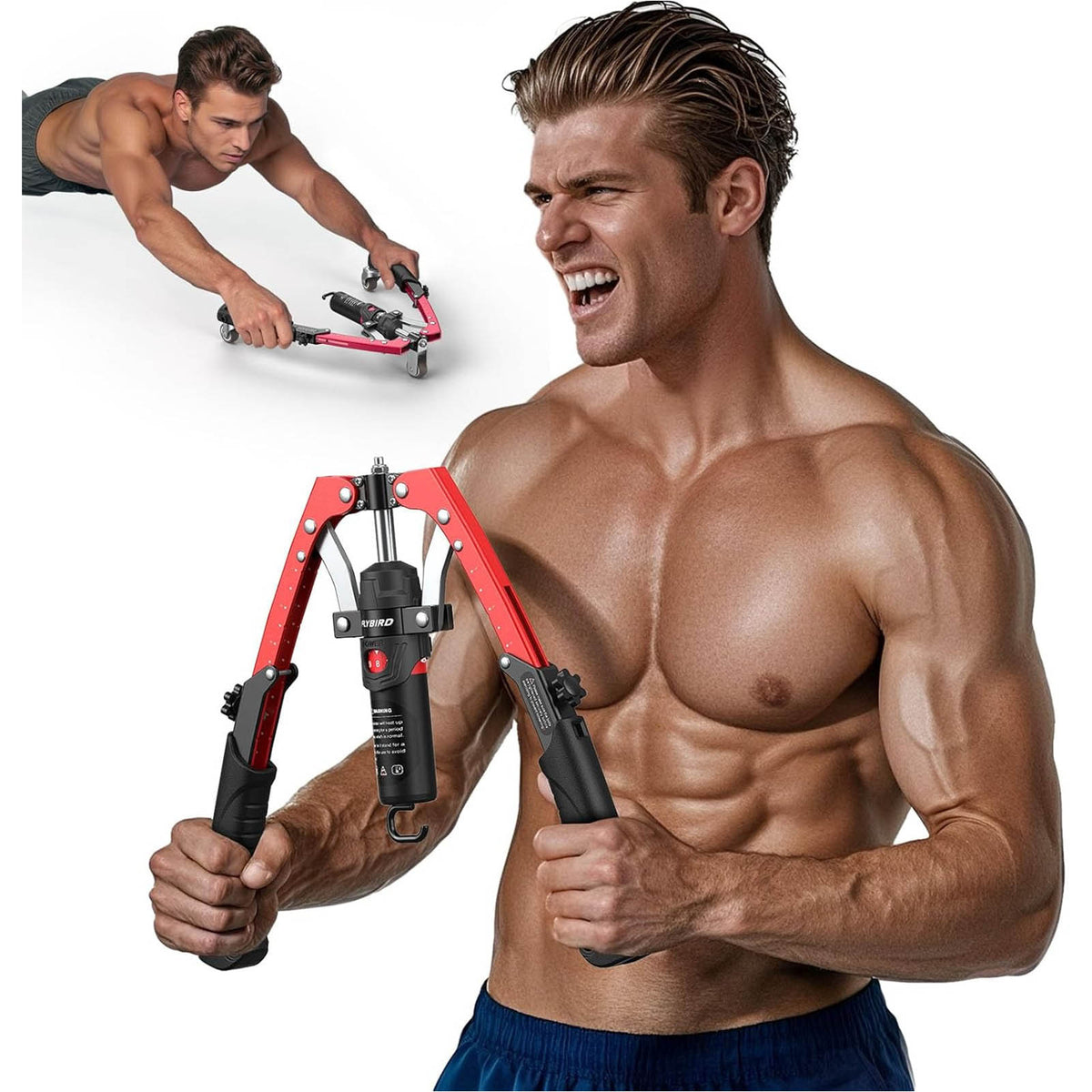 Adjustable Hydraulic Arm Trainer – 22–440 lbs with LED Counter
