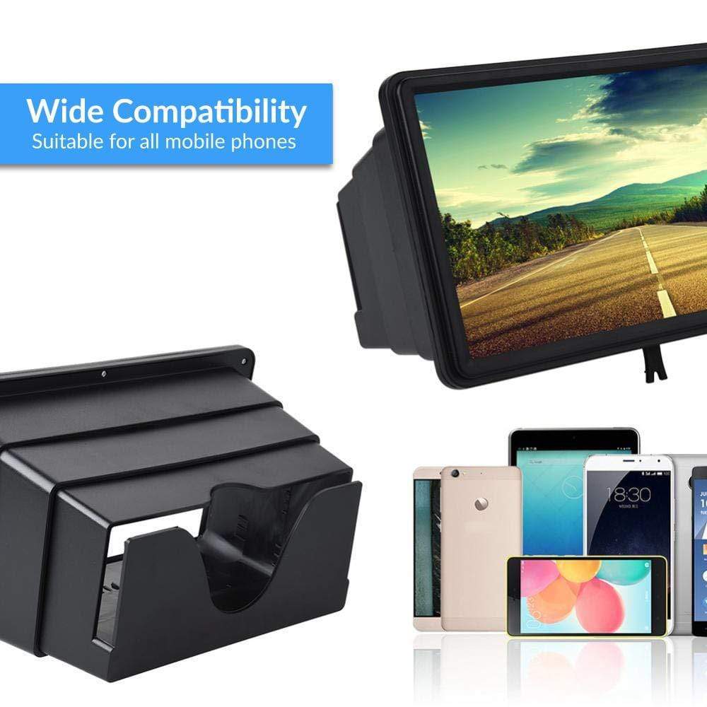 3D Portable Universal Screen Magnifier - Cell Phone Screen Magnifier 3D HD Movie Video Amplifier With Foldable Holder Stand High-quality Video Amplifier - 5econds.co