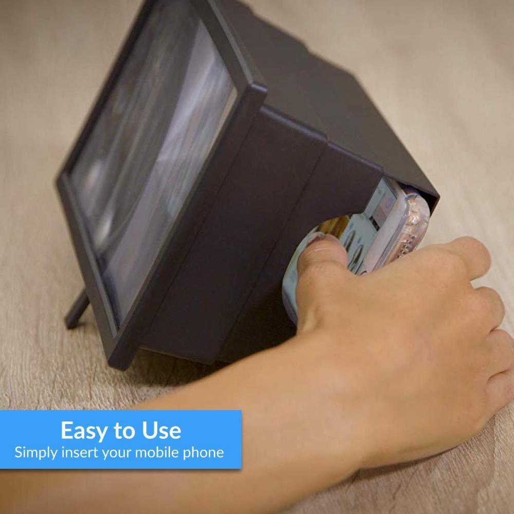 3D Portable Universal Screen Magnifier - Cell Phone Screen Magnifier 3D HD Movie Video Amplifier With Foldable Holder Stand High-quality Video Amplifier - 5econds.co