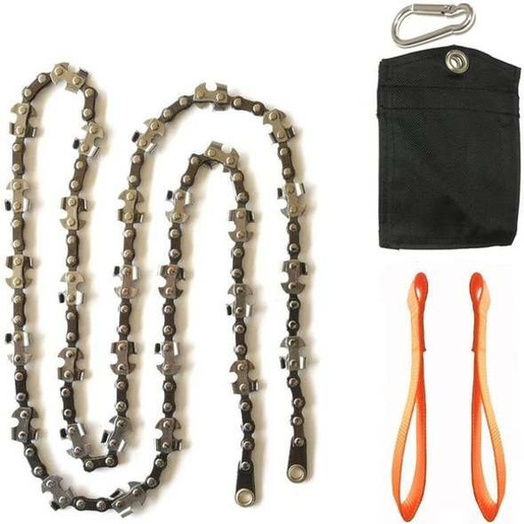 Portable ChainSaw - Cutting Machine Portable Handheld Survival Chain Saw Emergency Chainsaw with Bag Camping Hiking Tool Garden Tools