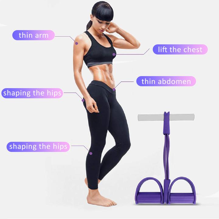 Fit™: 4-Tube Pedal Fitness Rope for Woman & Men - Fitness Gum 4 Tube Resistance Bands Latex Pedal Exerciser Sit-up Pull Rope Expander Elastic Bands Yoga equipment Pilates Workout - 5econds.co