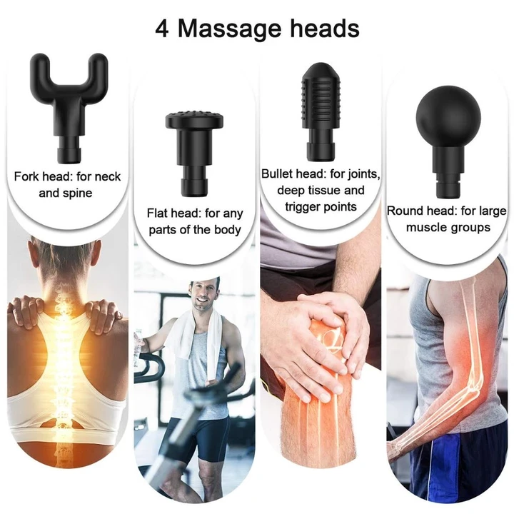 4-In-1, Relieving Pain, 3 Speed Settings Body Deep Muscle Massager - 5econds.co