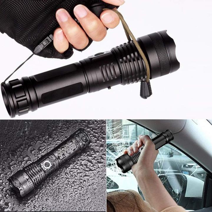 Navy Dedicated Flashlight High Lumens Super Bright Waterproof (Limited Stock) - USB Rechargeable Power Display Powerful Torch Handheld Light - 5econds.co
