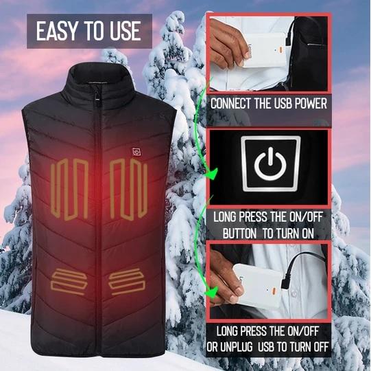 Electric Heated Vest Men Women Heating Waistcoat Thermal Warm Clothing Usb Heated Outdoor Vest Winter Heated Jacket - 5econds.co