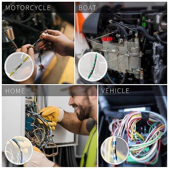 Waterproof Solder Wire Connectors - 50PCS - Heat Shrink Soldering Sleeve Terminals Insulated Waterproof Butt Wire Connectors Electrical Wire Soldered Terminals - 5econds.co