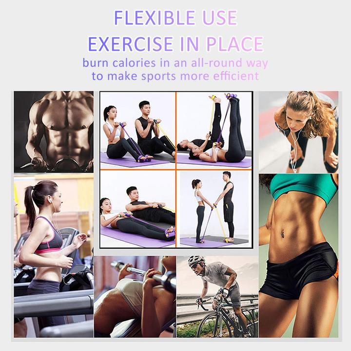 Fit™: 4-Tube Pedal Fitness Rope for Woman & Men - Fitness Gum 4 Tube Resistance Bands Latex Pedal Exerciser Sit-up Pull Rope Expander Elastic Bands Yoga equipment Pilates Workout - 5econds.co