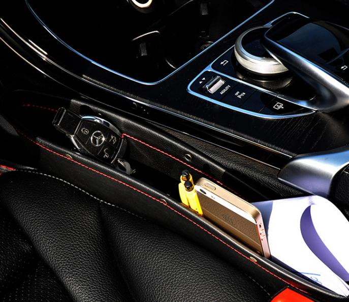 Multifunctional Car Seat Organizer - Storage Box Car Organizer Seat Gap PU Case Pocket Car Seat Side Slit for Wallet Phone Coins Cigarette Keys Cards For Universal - 5econds.co