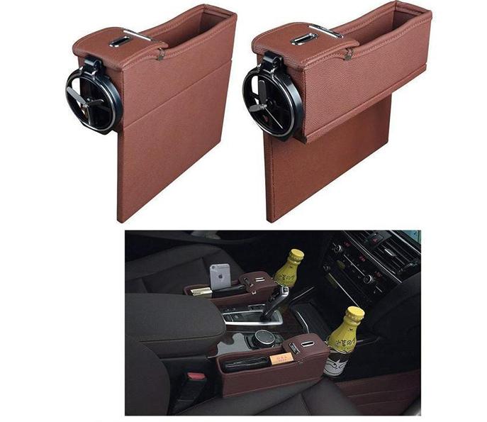 Multifunctional Car Seat Organizer - Storage Box Car Organizer Seat Gap PU Case Pocket Car Seat Side Slit for Wallet Phone Coins Cigarette Keys Cards For Universal - 5econds.co