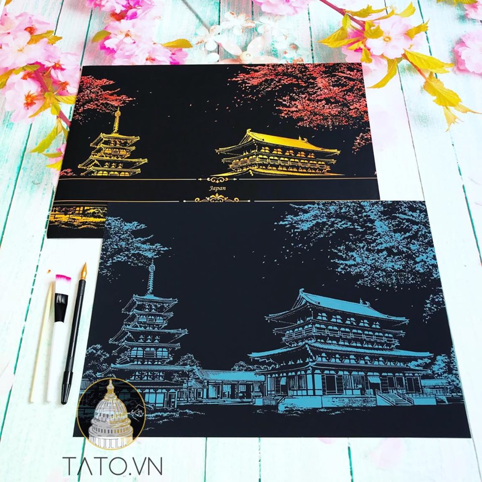 Scratch Painting Kits - 41*28 cm Magic Scratch Art Crafts World Landscape Paper Adult kids decompression toys Creative DIY Gifts - 5econds.co