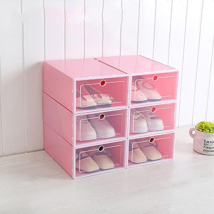 60% OFF - Storage Box & Shoe Box - Transparent shoe box dustproof storage box can be superimposed combination shoe cabinet Clamshell shoe organizer - 5econds.co