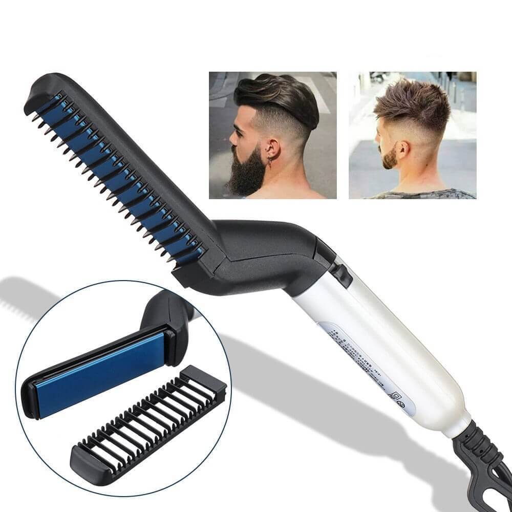 Beard Straightening Comb Heated Hot Electric Iron Pro Brush for Men - 5econds.co