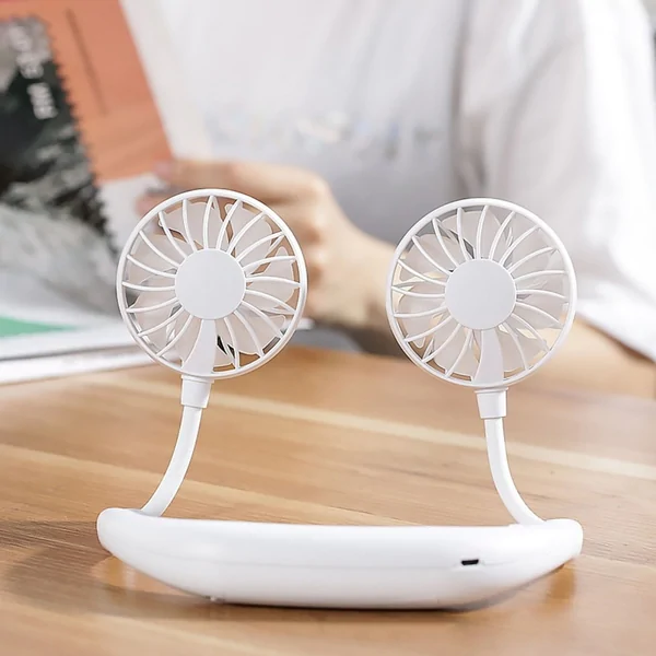 Portable Hanging Neck Sports Fan - Mini USB Portable Neckband With Rechargeable Battery Small Air Cooler Conditioner - 5econds.co