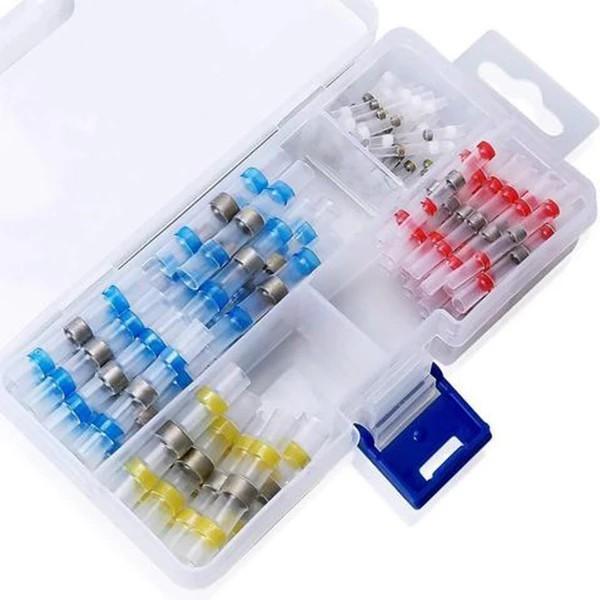 Waterproof Solder Wire Connectors - 50PCS - Heat Shrink Soldering Sleeve Terminals Insulated Waterproof Butt Wire Connectors Electrical Wire Soldered Terminals - 5econds.co