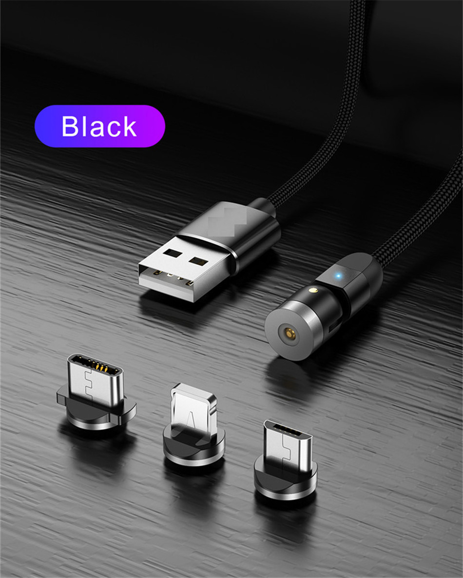 Double 360° Magnetic Cable - New Updated Fast Charging Micro USB Type C Mobile Phone Cable For Samsung iPhone 360+180 Degree Rotating - 5econds.co