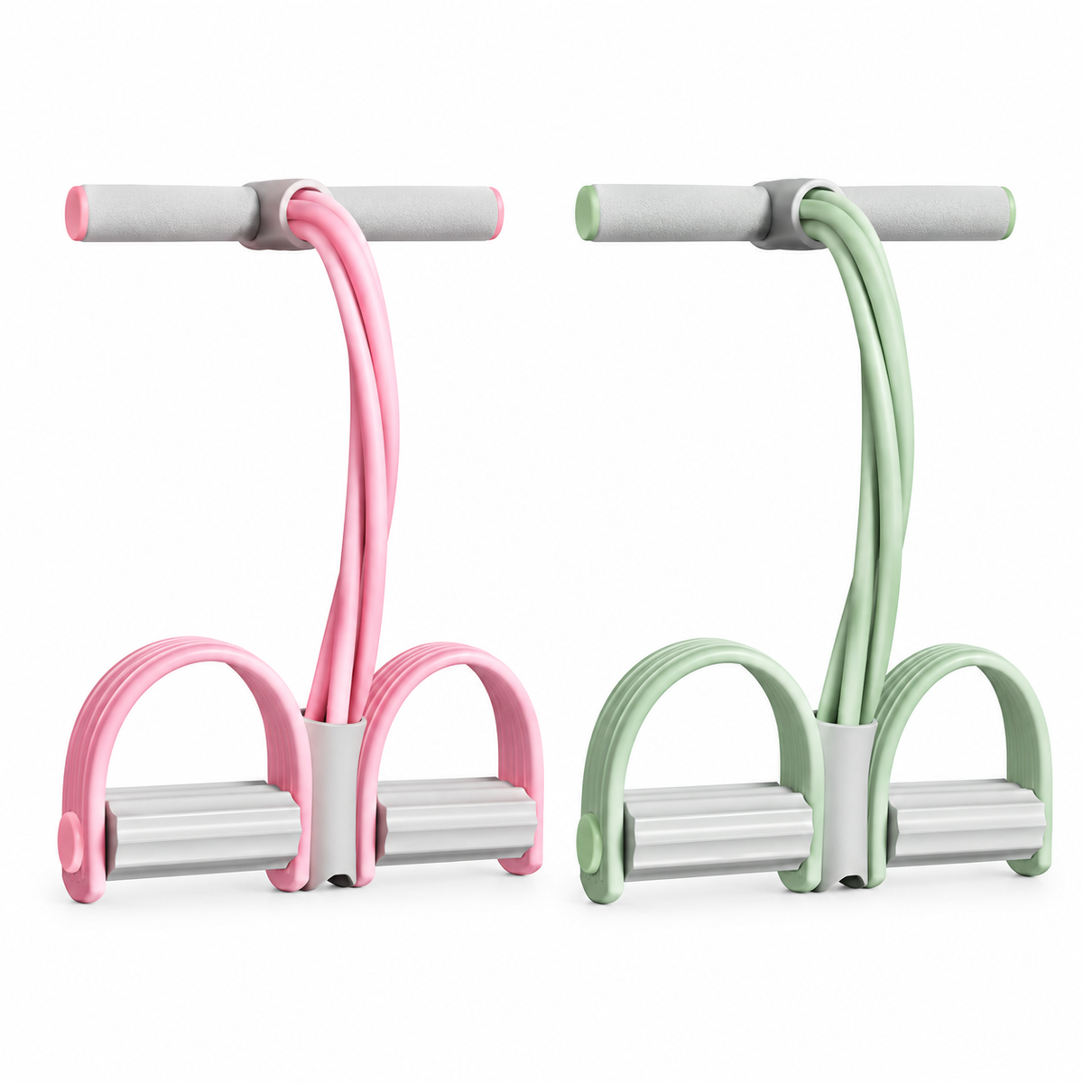 4-Tube Pedal Resistance Band – Portable Full-Body Workout & Core Trainer
