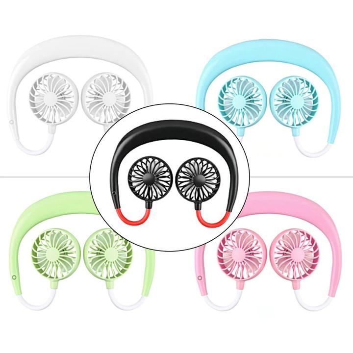 Portable Hanging Neck Sports Fan - Mini USB Portable Neckband With Rechargeable Battery Small Air Cooler Conditioner - 5econds.co