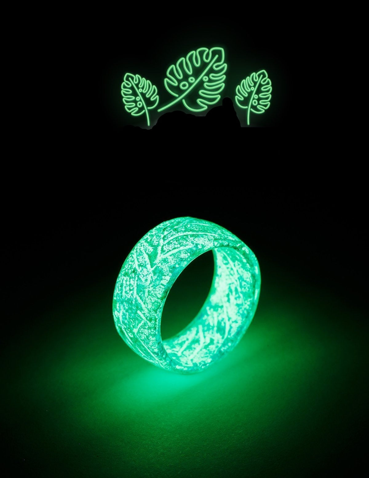 GLOWING RING COLLECTIONS - Resin Punk Luminous Glowing In The Dark Wedding Band Fluorescent Rings For Women Men Gift - 5econds.co